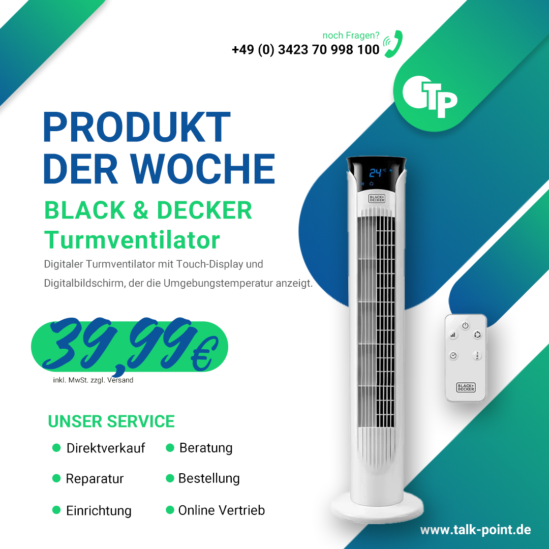 Der Black+Decker BXEFT48E Turmventilator - ein erfrischender Blickfang
