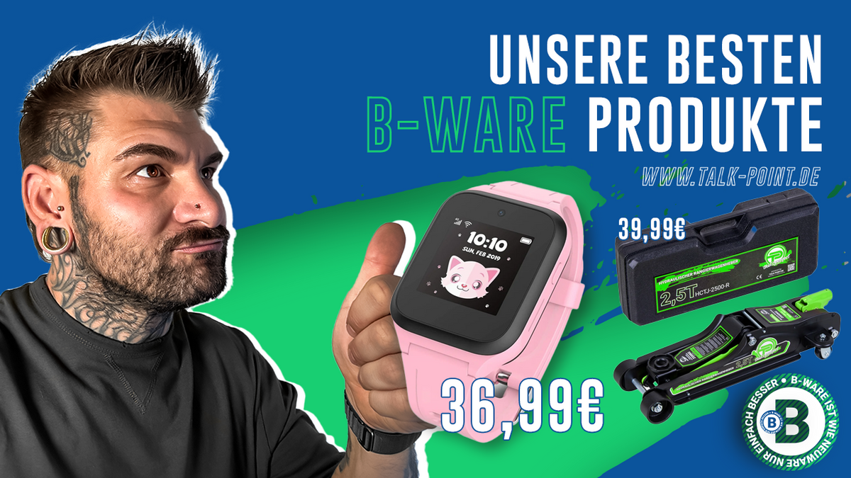 Hydraulischer KFZ-Rangier-Wagenheber & TCL Movetime 4G Family Watch MT40 // B-WARE 🔵Talk-Point.de