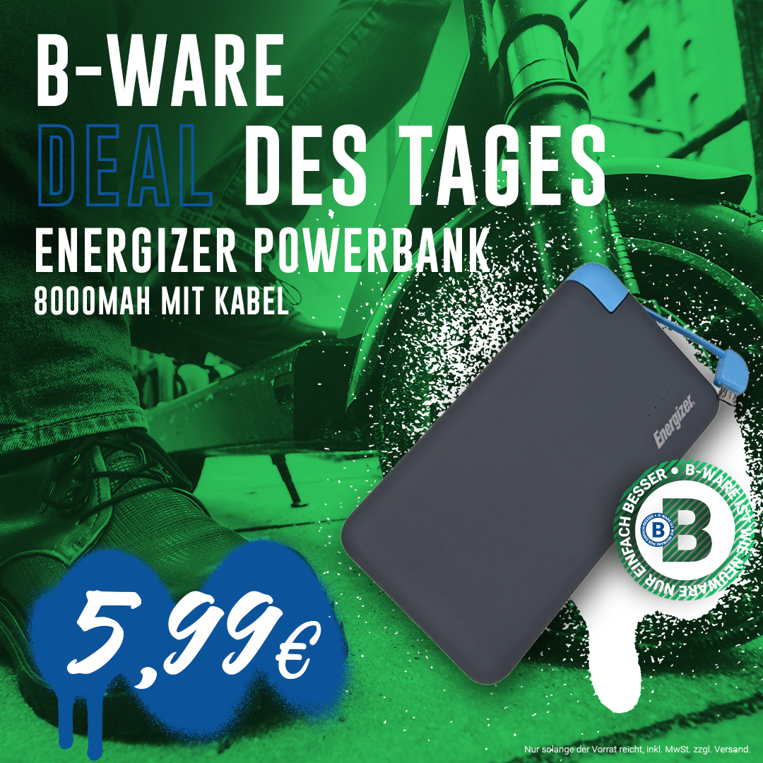  Energizer Powerbank 8000mAh mit Kabel