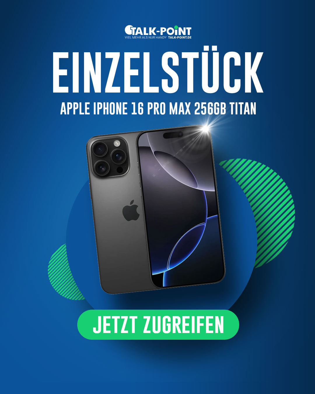 📱 🚨 EINZELSTÜCK: Apple iPhone 16 Pro Max 256 GB – Titan Schwarz für nur 949,99 €! 🚨 📱