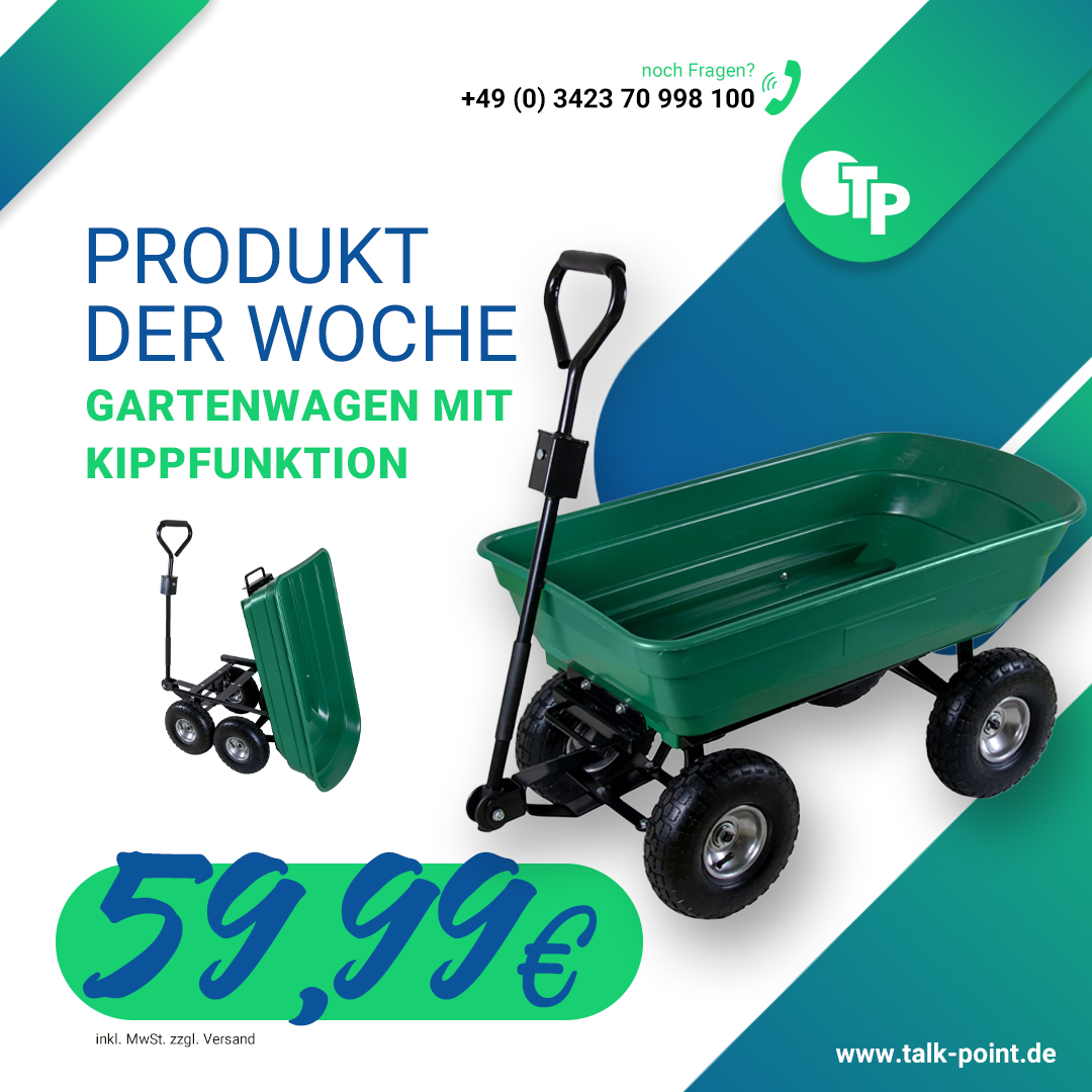 TP Gartenwagen mit Kippfunktion 75 Liter Ladevolumen