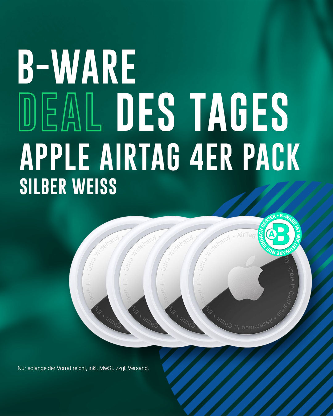 Apple AirTag 4er Pack Silber/Weiß – Top B-Ware nur 89,99€ | Talk-Point