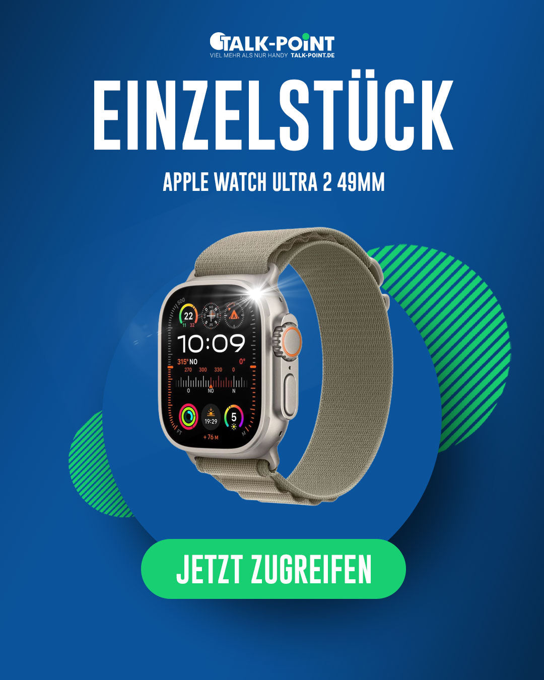 Apple Watch Ultra 2 49mm Titan (GPS+4G) – Einzelstück nur 443,99€