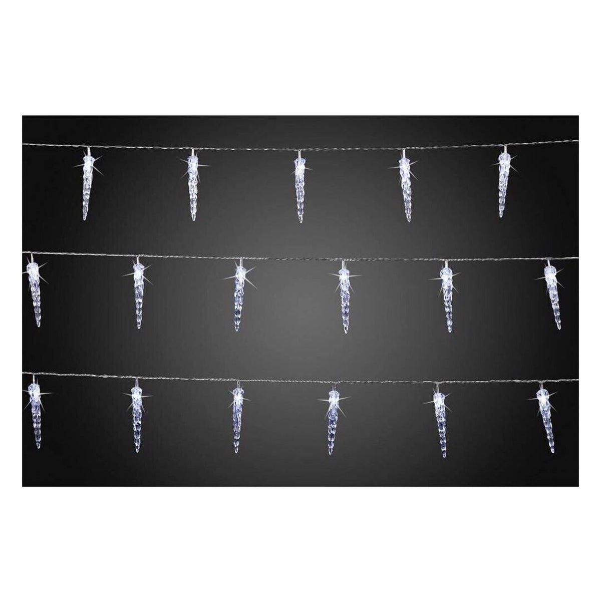 Produktbild LED-Lichterkette - Hellum 564433 LED-Eiszapfen-Lichterkette