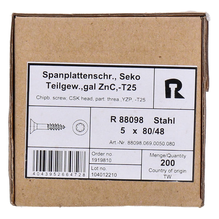 Spanplattenschr. R88098,1Pack=200St.5x80/48-T25