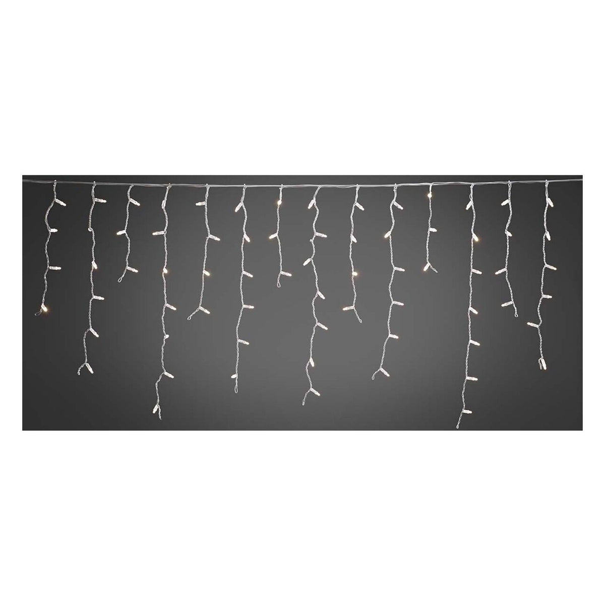 Produktbild LED-Lichtervorhang - Konstsmide Maxi LED kompakt System Basis Eisregen mit 100 Lichtern in warmweiß 4720-112