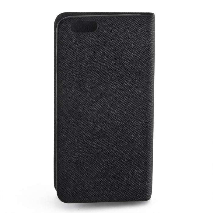 Ozaki 0.3 Folio - stylische, dünne Klapp-Tasche Kunstleder für Apple iPhone 6 / 6S - schwarz