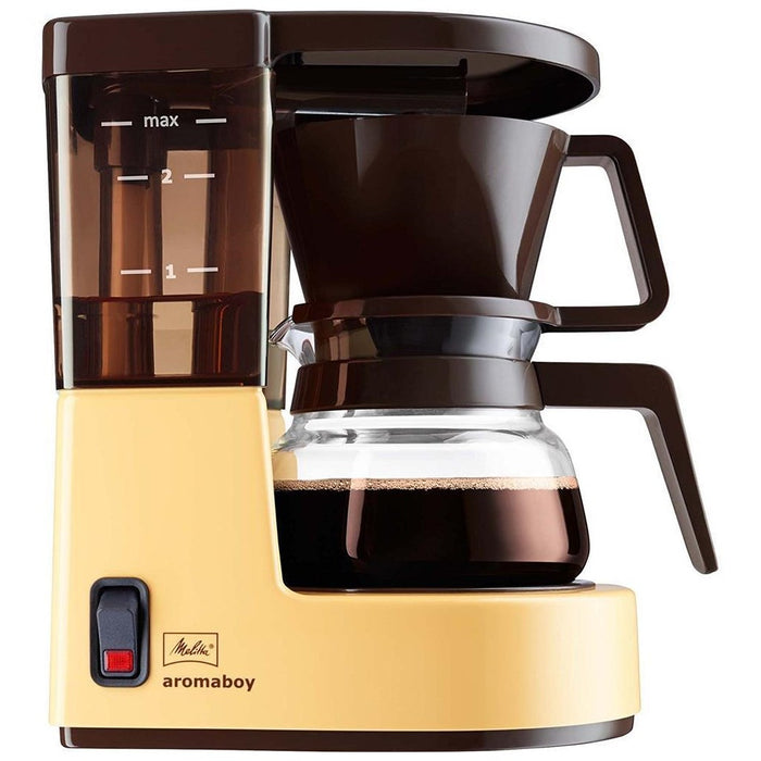 Melitta Aromaboy Filterkaffeemaschine mit Glaskanne für 2 Tassen Beige-Braun