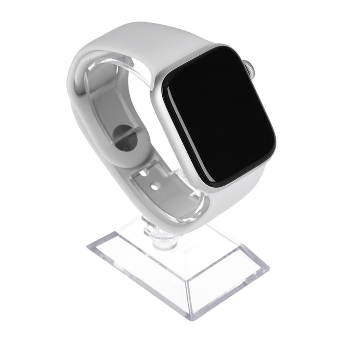 Apple Watch Series 4 44mm GPS + 4G Silber  Aluminiumgehäuse mit Sportarmband Weiß