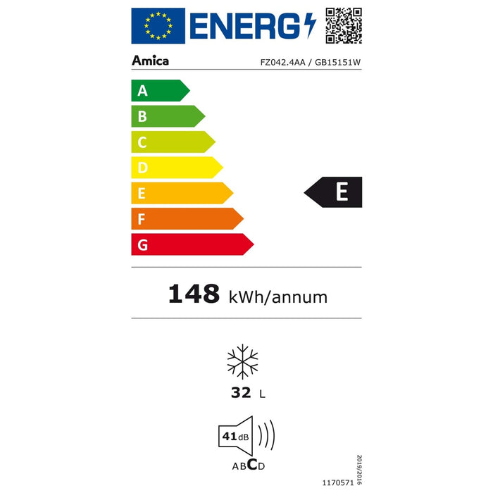 Amica GB15151W Gefrierbox weiß 32 Liter