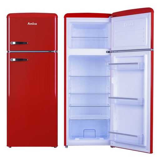 Produktbild Kühl-/Gefrierkombination - Amica KGC 15630 R Kühl-/Gefrierkombination 213 L im Retrodesign Rot