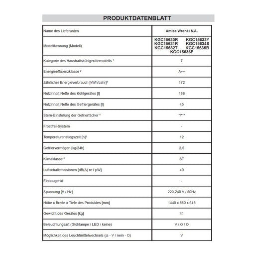 Produktbild Kühl-/Gefrierkombination - Amica KGC 15630 R Kühl-/Gefrierkombination 213 L im Retrodesign Rot