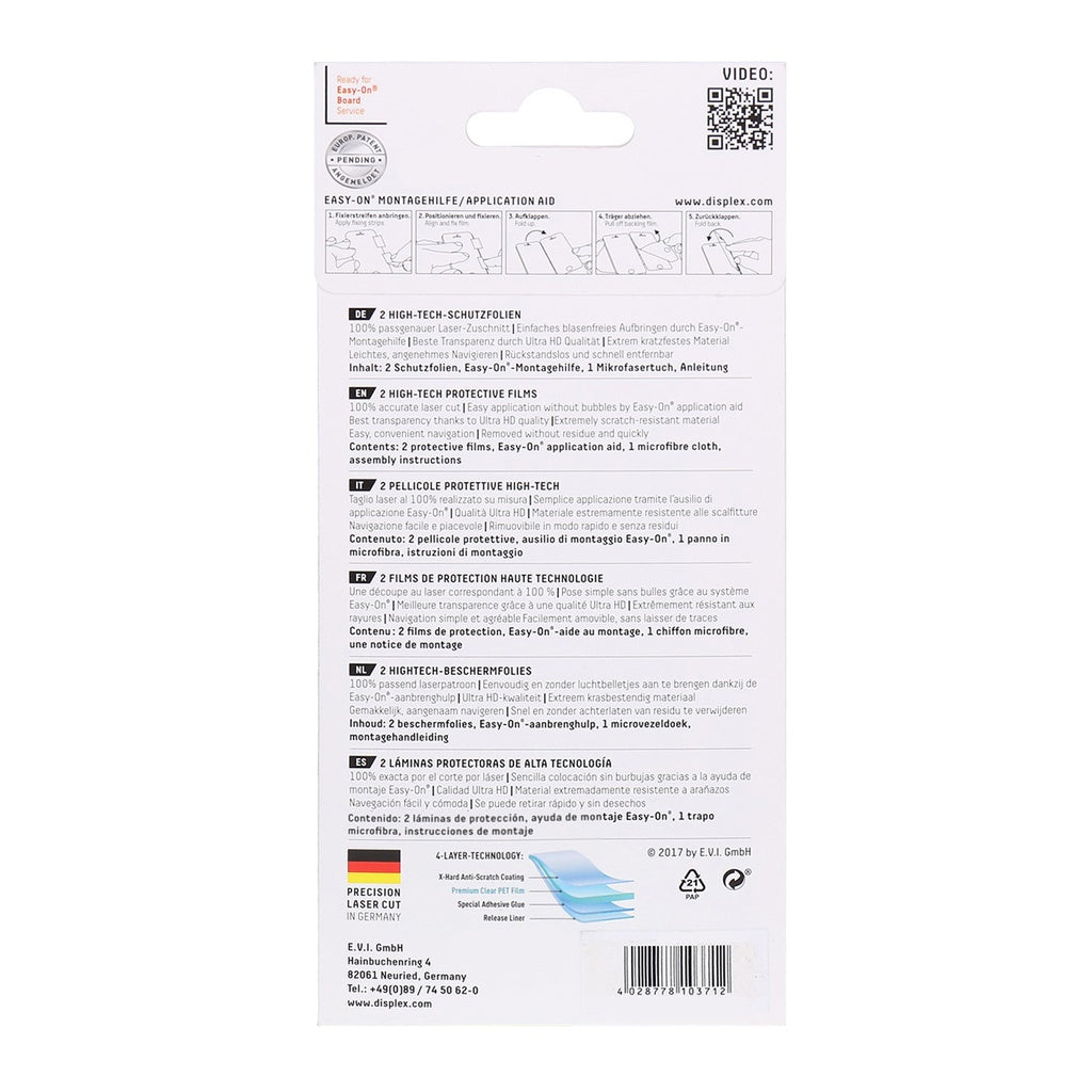Produktbild Displayschutzfolie - Displex Displayschutzfolie für Huawei P20 Lite transparent 2 Stk.