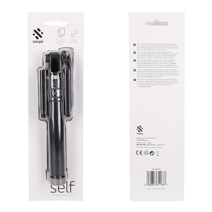 Swipe Wireless Selfie Stick mit bis zu 80cm Reichweite in schwarz