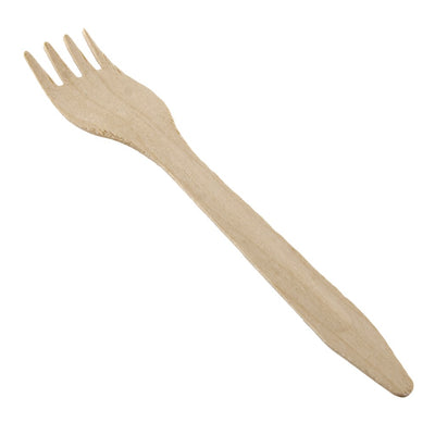 Holzgabeln Einwegbesteck Gabeln 160mm 100 Stück Natur