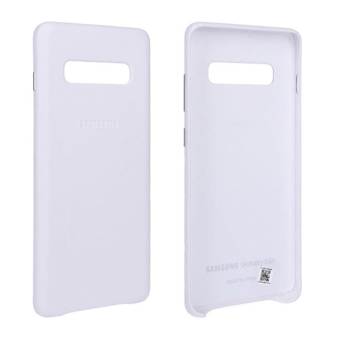 Samsung Leder Cover Hülle Galaxy S10+ weiß