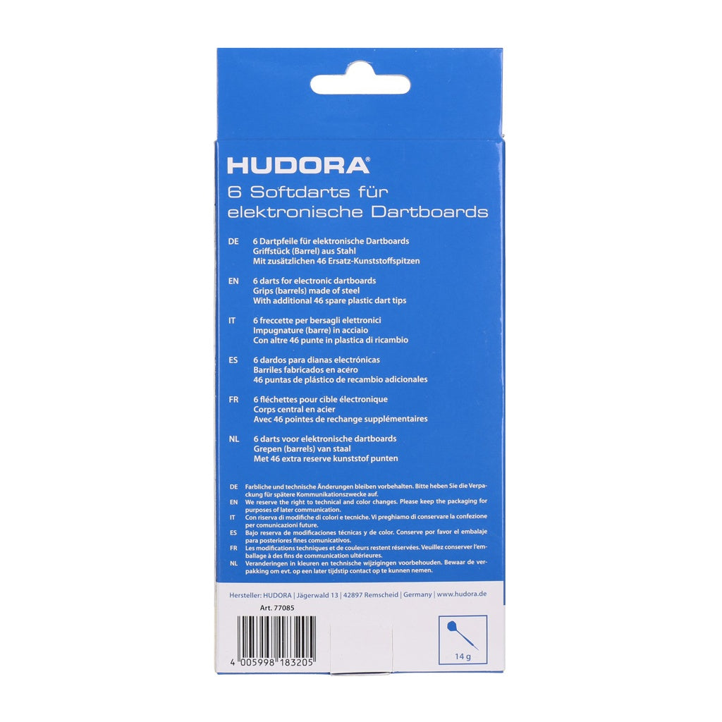 Produktbild Softdarts - HUDORA Dartpfeileset für Elektronik-Dartboard 6 Stück