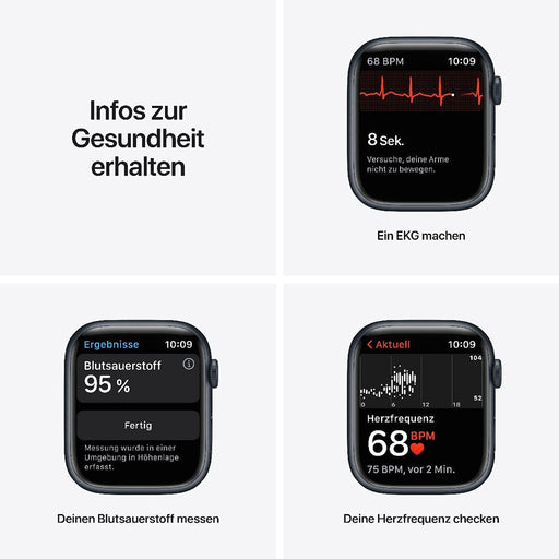 Produktbild Smartwatch - Apple Watch Series 7 41mm GPS Mitternacht Aluminumgehäuse mit Sportarmband Mitternacht