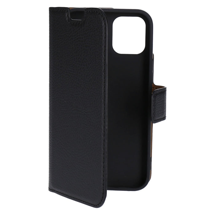 Xqisit Slim Wallet Leder Hülle iPhone 12 mini schwarz