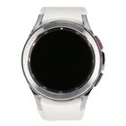 Samsung Galaxy Watch4 Classic 42mm Silber mit Silikonarmband Weiß