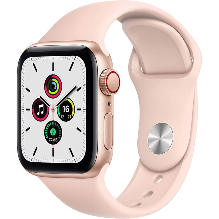 Apple Watch SE 40mm GPS + 4G Gold Aluminiumgehäuse mit Sportarmband Pink Sand