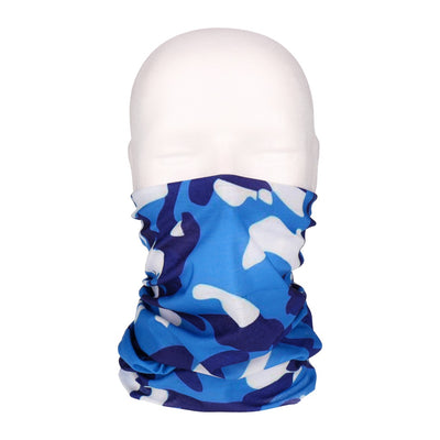 Multifunktionstuch, Bandana Schlauchschal, als UV-Schutz, Outdoor Halstuch oder Stirnband, unisex blue camouflage