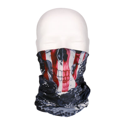 Multifunktionstuch, Bandana Schlauchschal, als UV-Schutz, Outdoor Halstuch oder Stirnband, unisex USA skull