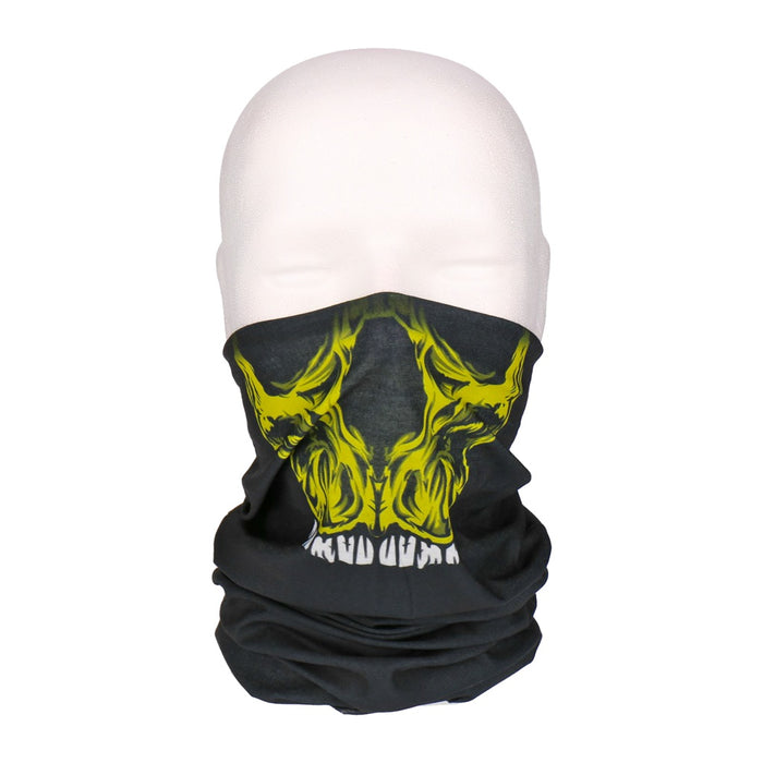 TP Multifunktionstuch, Bandana Schlauchschal, als UV-Schutz, Outdoor Halstuch oder Stirnband, unisex yellow skull