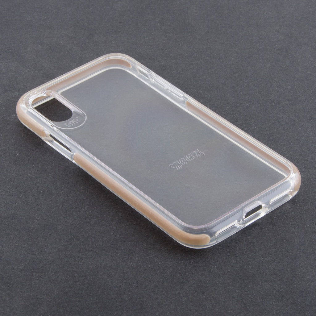 Produktbild Smartphone-Hülle - Gear4 Piccadilly Klarsichthülle mit verbessertem Stoßschutz für iPhone X – Gold