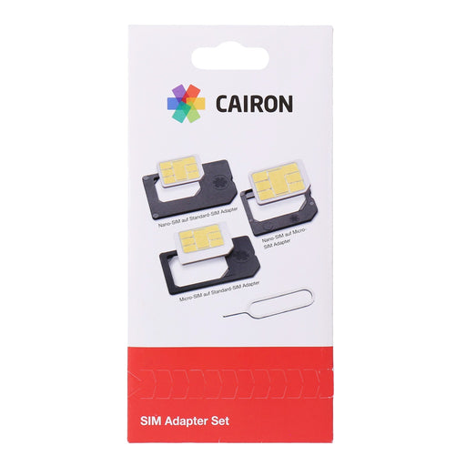 Produktbild Modulkarte - Sim Karten Adapter „Cairon“ Set 4 in 1 inkl. Nadel Nano / Micro / Standard Sim