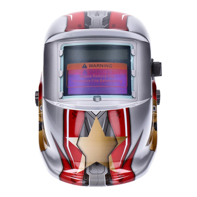 Automatik Solar Schweißhelm mit UV-Schutz, auto Verdunkelung, Feuerhemmend, schnelle Schaltzeiten- Iron Man