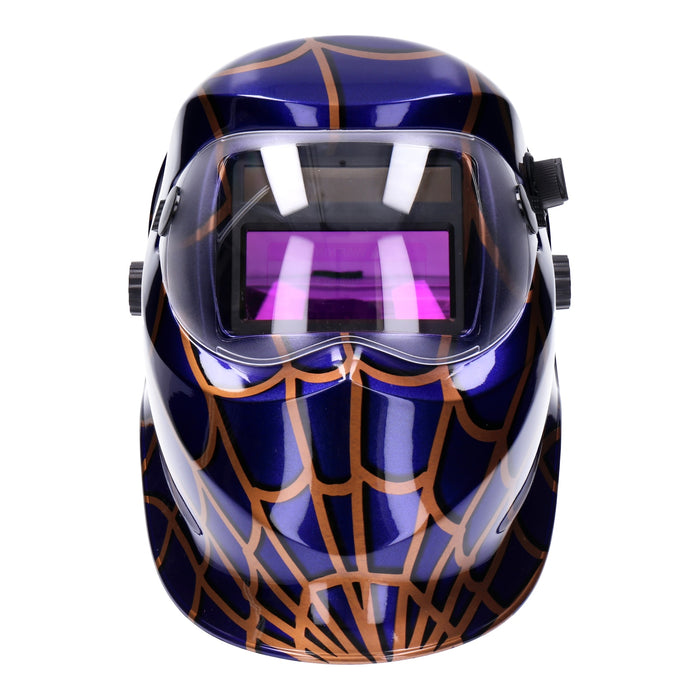 TP Automatik Solar Schweißhelm mit UV-Schutz, auto Verdunkelung, Feuerhemmend, schnelle Schaltzeiten- Blue & Gold