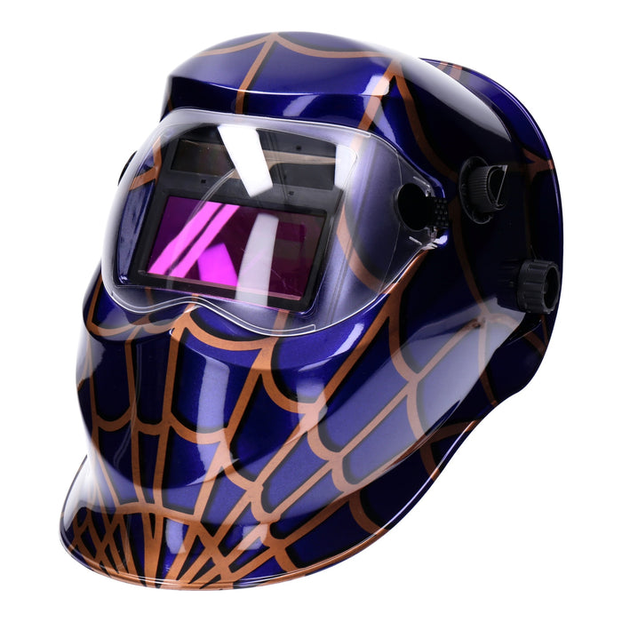 TP Automatik Solar Schweißhelm mit UV-Schutz, auto Verdunkelung, Feuerhemmend, schnelle Schaltzeiten- Blue & Gold