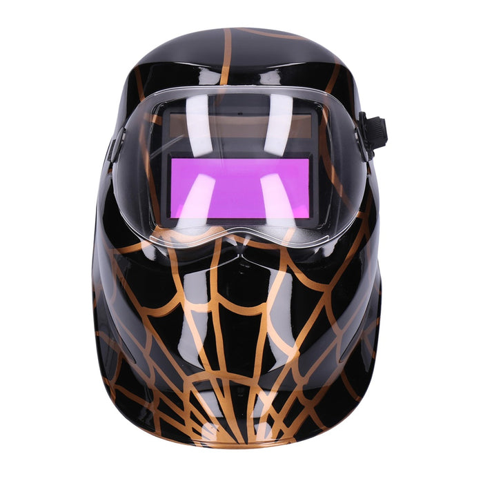 TP Automatik Solar Schweißhelm mit UV-Schutz, auto Verdunkelung, Feuerhemmend, schnelle Schaltzeiten- Black & Gold (1501-A)