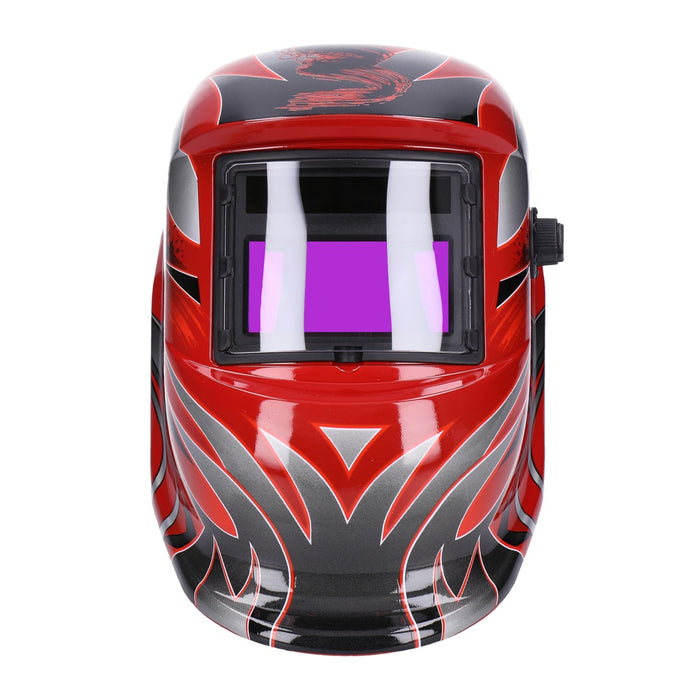 TP Automatik Solar Schweißhelm mit UV-Schutz, auto Verdunkelung, Feuerhemmend, schnelle Schaltzeiten- Red Head (1603-F)