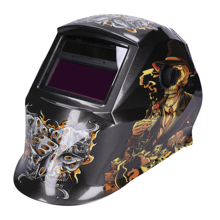 TP Automatik Solar Schweißhelm mit UV-Schutz, auto Verdunkelung, Feuerhemmend, schnelle Schaltzeiten- Gambler (1622-A)