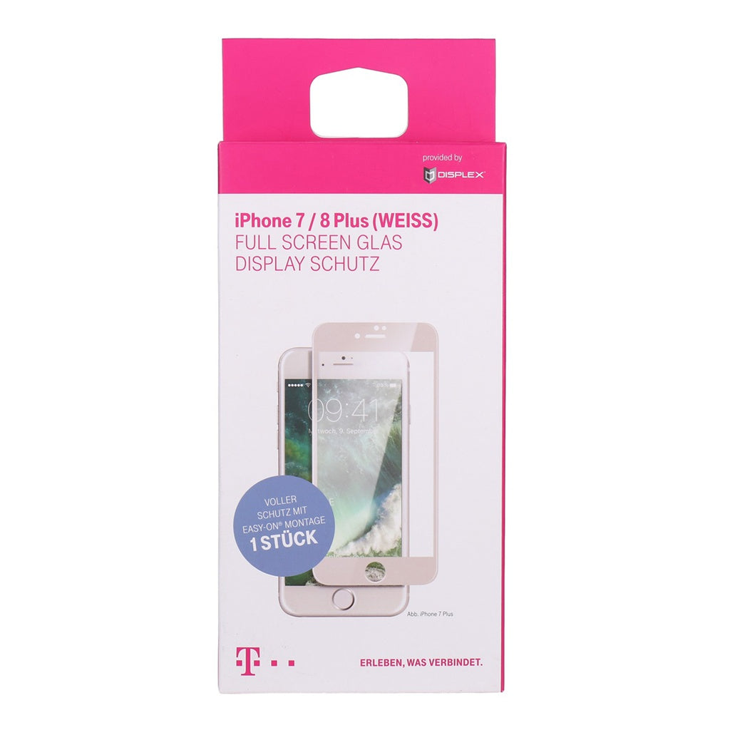 Produktbild Displayschutzglas - Displex Sicherheitsglas-Displayschutz iPhone 8/7+ iPhone 8/7  Plus weiß