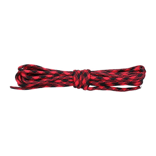 Produktbild Abspannleine - Paracord 550lb Nylon Seil, Abspannseil für Camping Fallschirmschnur, reißfest - 4mm, 249 Kg (5 Meter) Rot/Schwarz #006