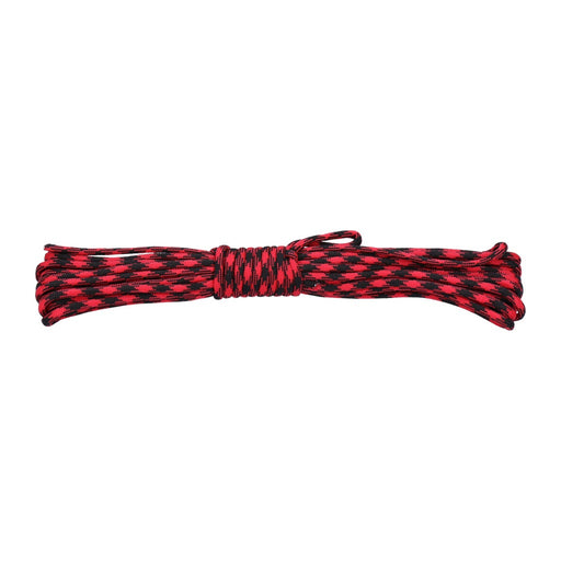 Produktbild Abspannleine - Paracord 550lb Nylon Seil, Abspannseil für Camping Fallschirmschnur reißfest - 4mm, 249 Kg (10 Meter) Rot/Schwarz #006