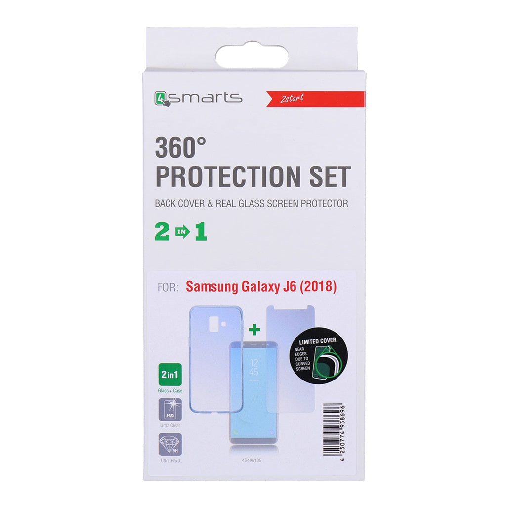 Produktbild Smartphone-Hülle - 4smarts 360° Protection Set Limited Cover für Samsung Galaxy J6 (2018) transparent