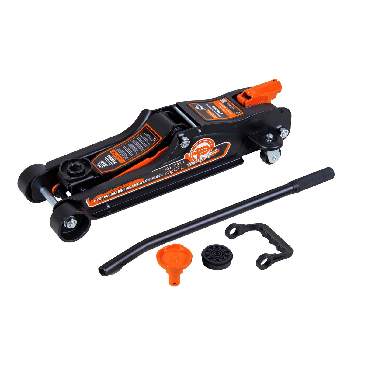 Produktbild Rangierwagenheber - TP Hydraulischer KFZ Rangier Wagenheber, max 2,5 t Unterstellbock, Hubhöhe 85 - 360 mm, SUV Adapter
