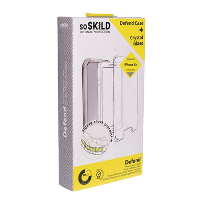 Defend Case TPU Schutzhülle + Displayglas für Apple iPhone Xs grau