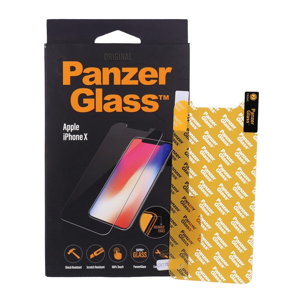 Produktbild Displayschutzglas - PanzerGlass Displayschutz aus Glas für iPhone X in schwarz