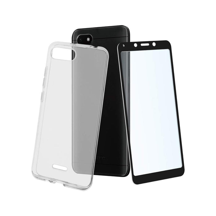 Muvit Crystal Soft Pack mit Backcover und Displayschutz aus Glas für Xiaomi Redmi 6A