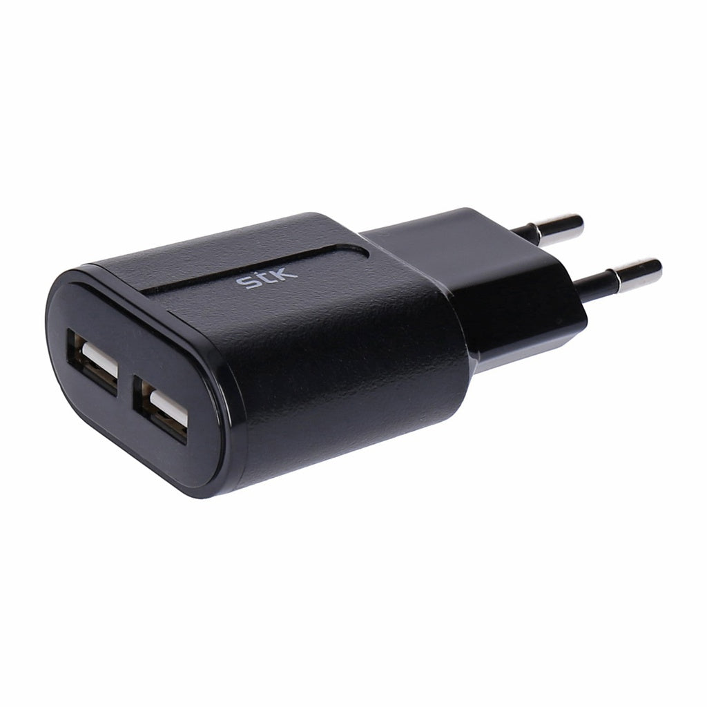 Produktbild USB-Ladegerät - STK Schnellladegerät mit 2-fach USB Ausgang in schwarz