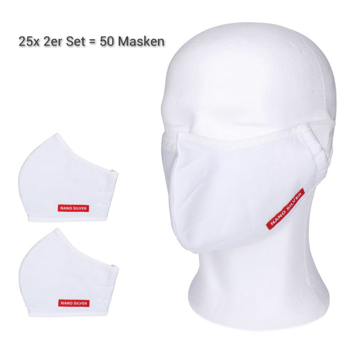 Produktbild Atemschutzmasken - 50 Mundschutz Nanosilber Atemschutzmaske waschbar  weiß