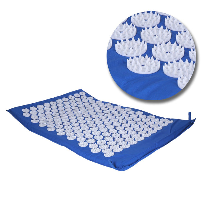 TP Akupressurmatte, Set mit Kissen und Tasche Blau Nagelmatte zur Entspannung und Massage, 68 x 42 cm