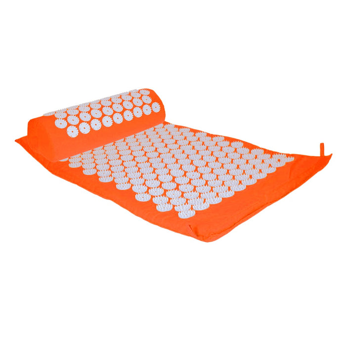 TP Akupressurmatte, Set mit Kissen und Tasche, Nagelmatte zur Entspannung und Massage, 68 x 42 cm Orange