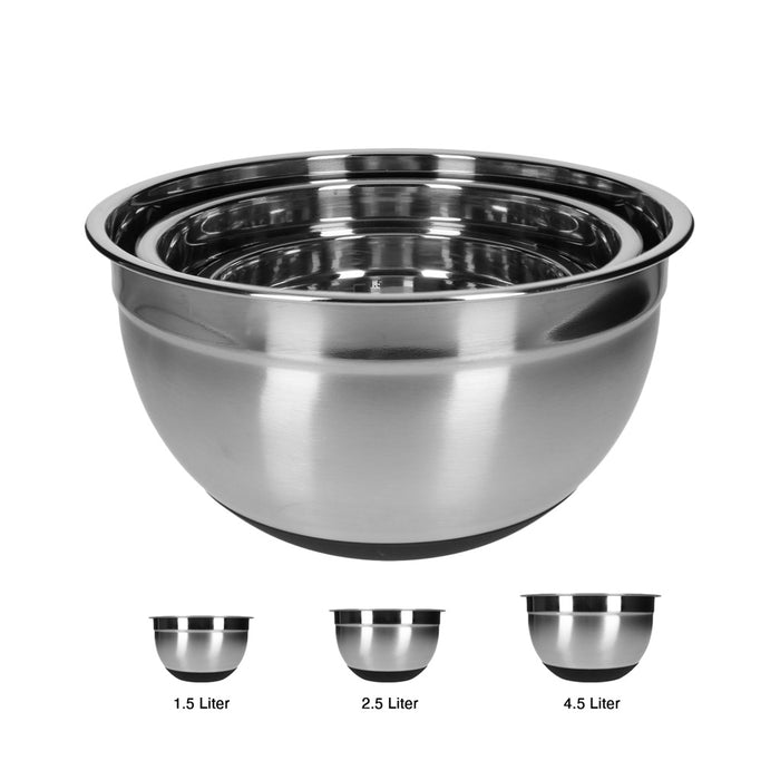 TP Edelstahl Schüssel-Set inkl. Deckel, Skala, und 4 Einsätzen zum Gemüsereiben 11-teilig