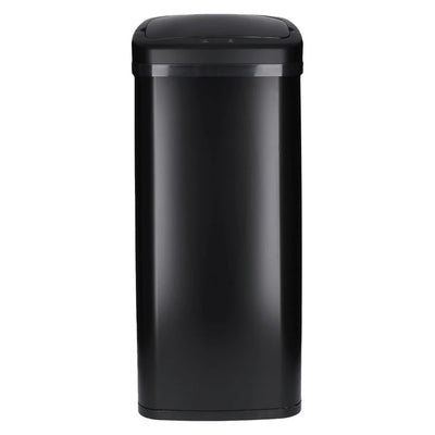 Sensor Mülleimer aus Edelstahl, Abfallbehälter für Küche, automatischer Deckel, eckig, in schwarz 50 Liter